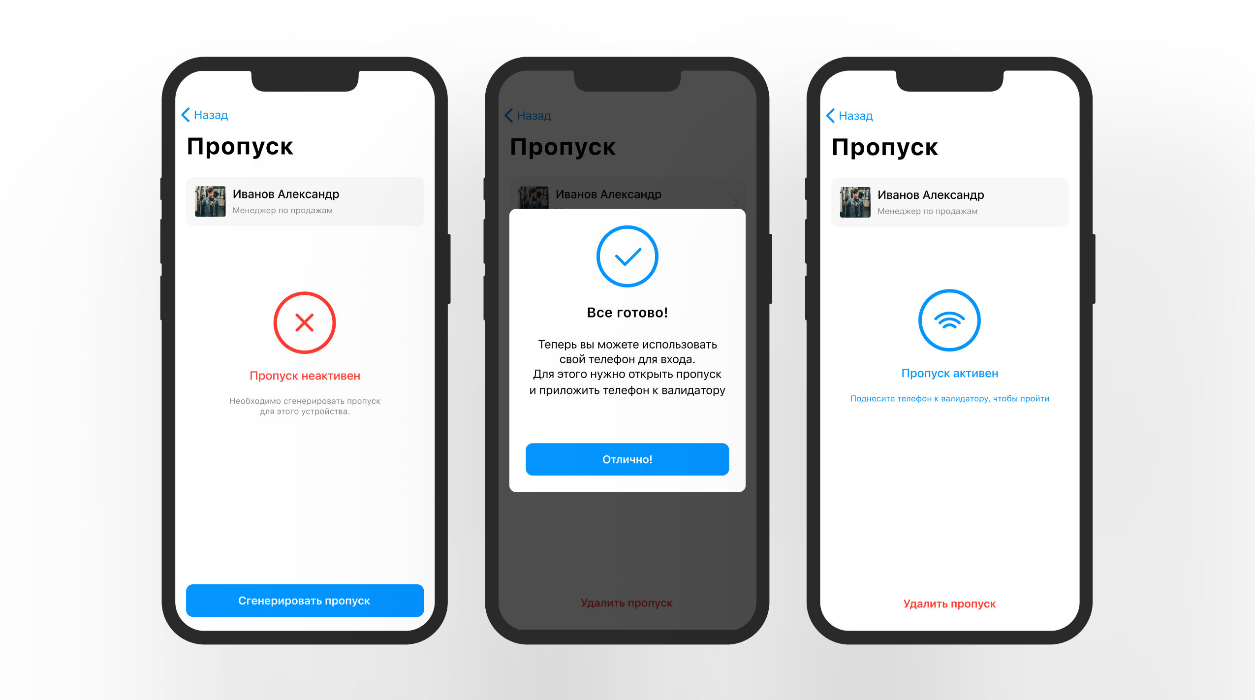 Мобильный пропуск и офисные сценарии